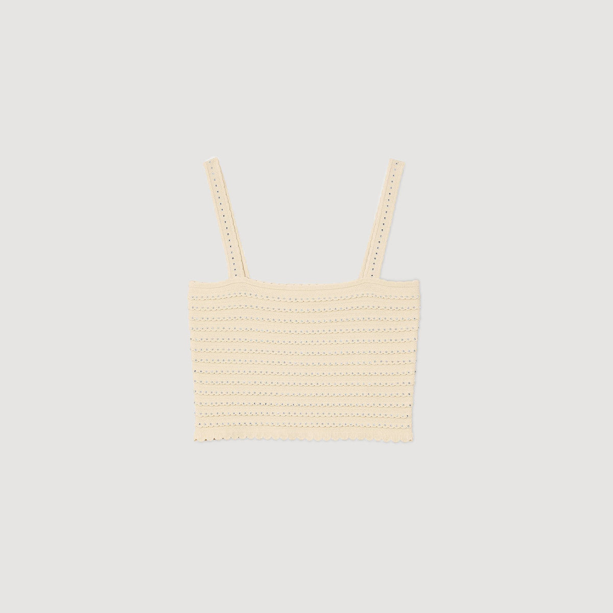 Sandro Rhinestone knit crop top