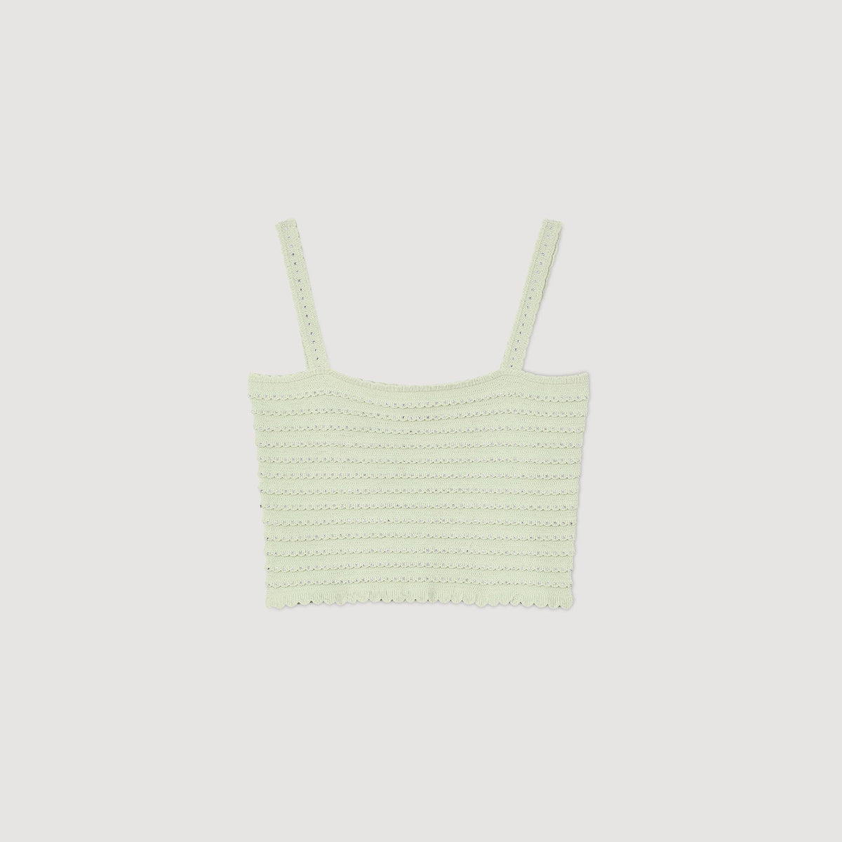 Sandro Rhinestone knit crop top