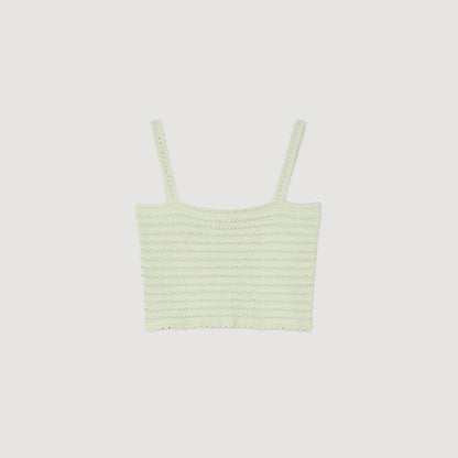 Sandro Rhinestone knit crop top