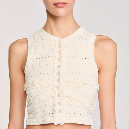 Sandro Crochet detail sweater