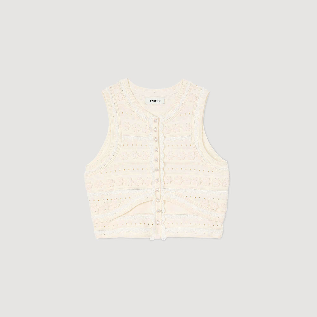Sandro Crochet detail sweater