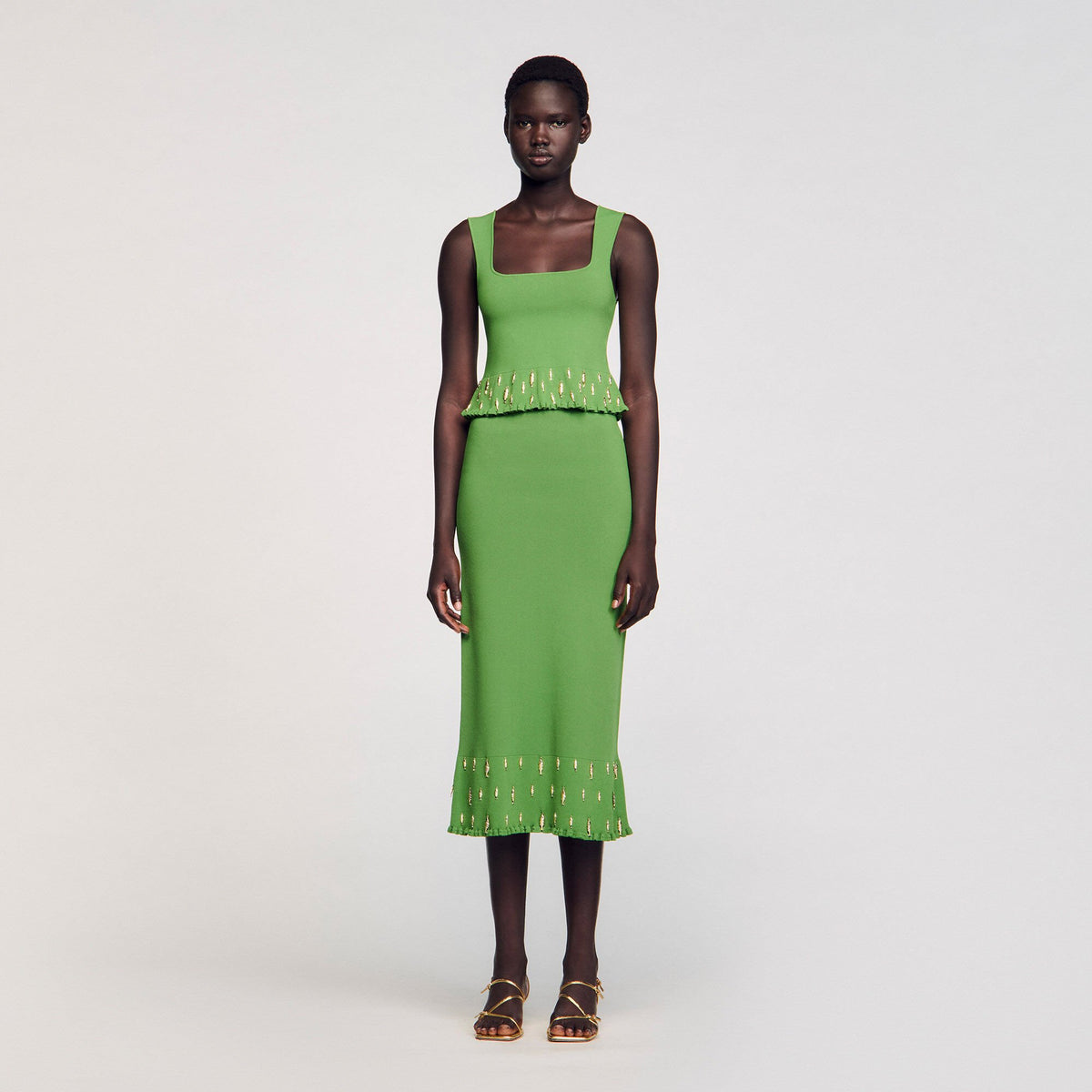 Sandro Knit top with charms
