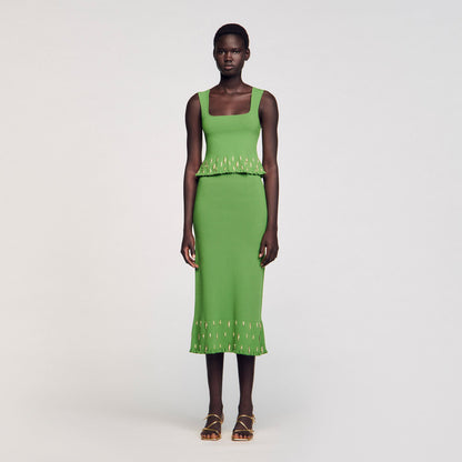 Sandro Knit top with charms