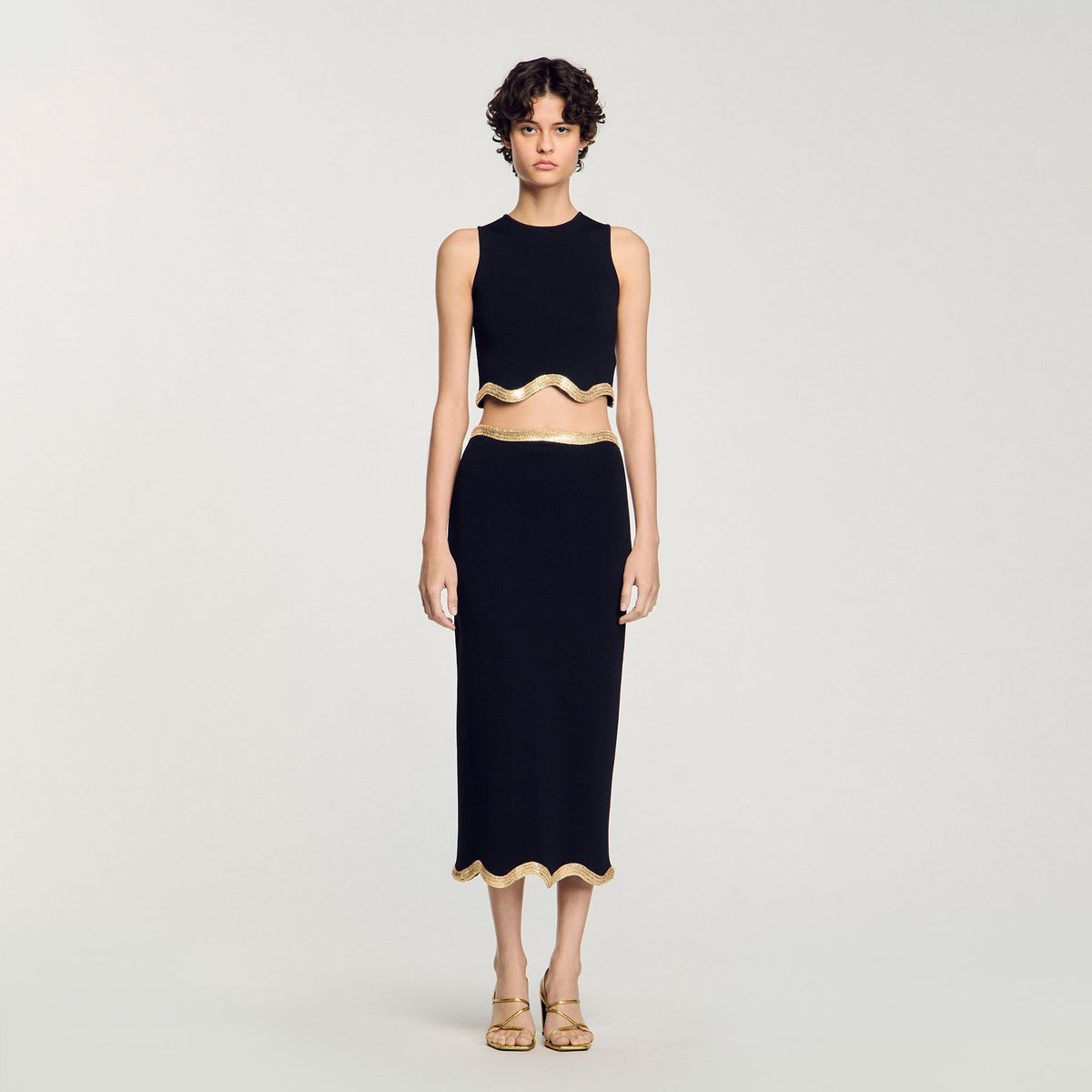 Sandro Cropped top with chain detail