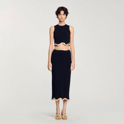 Sandro Cropped top with chain detail