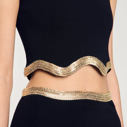 Sandro Cropped top with chain detail