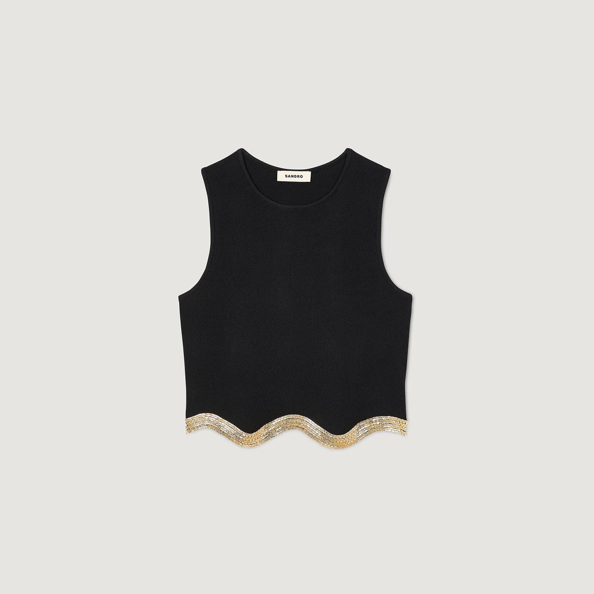 Sandro Cropped top with chain detail
