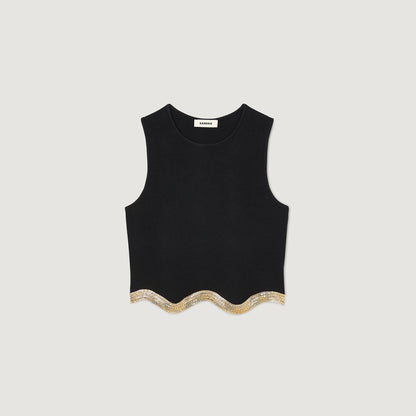Sandro Cropped top with chain detail