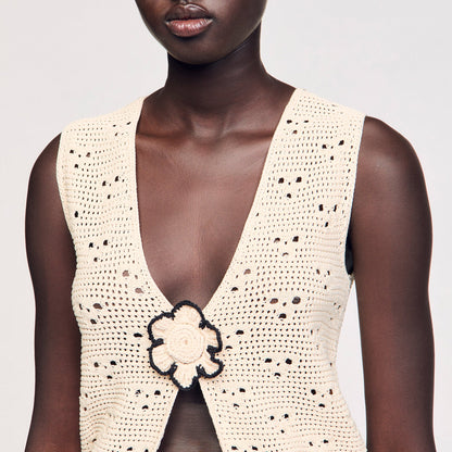 Sandro Crochet vest