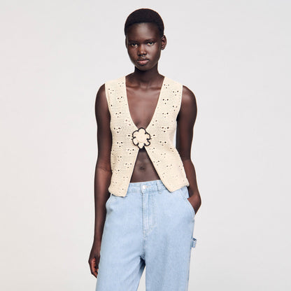 Sandro Crochet vest