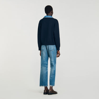 Sandro Sweater with denim details
