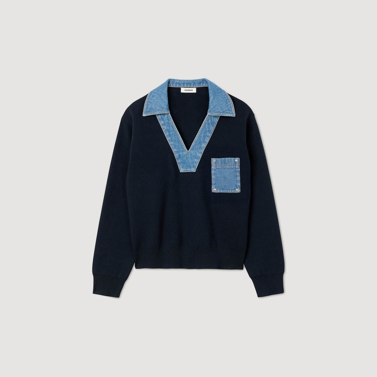 Sandro Sweater with denim details