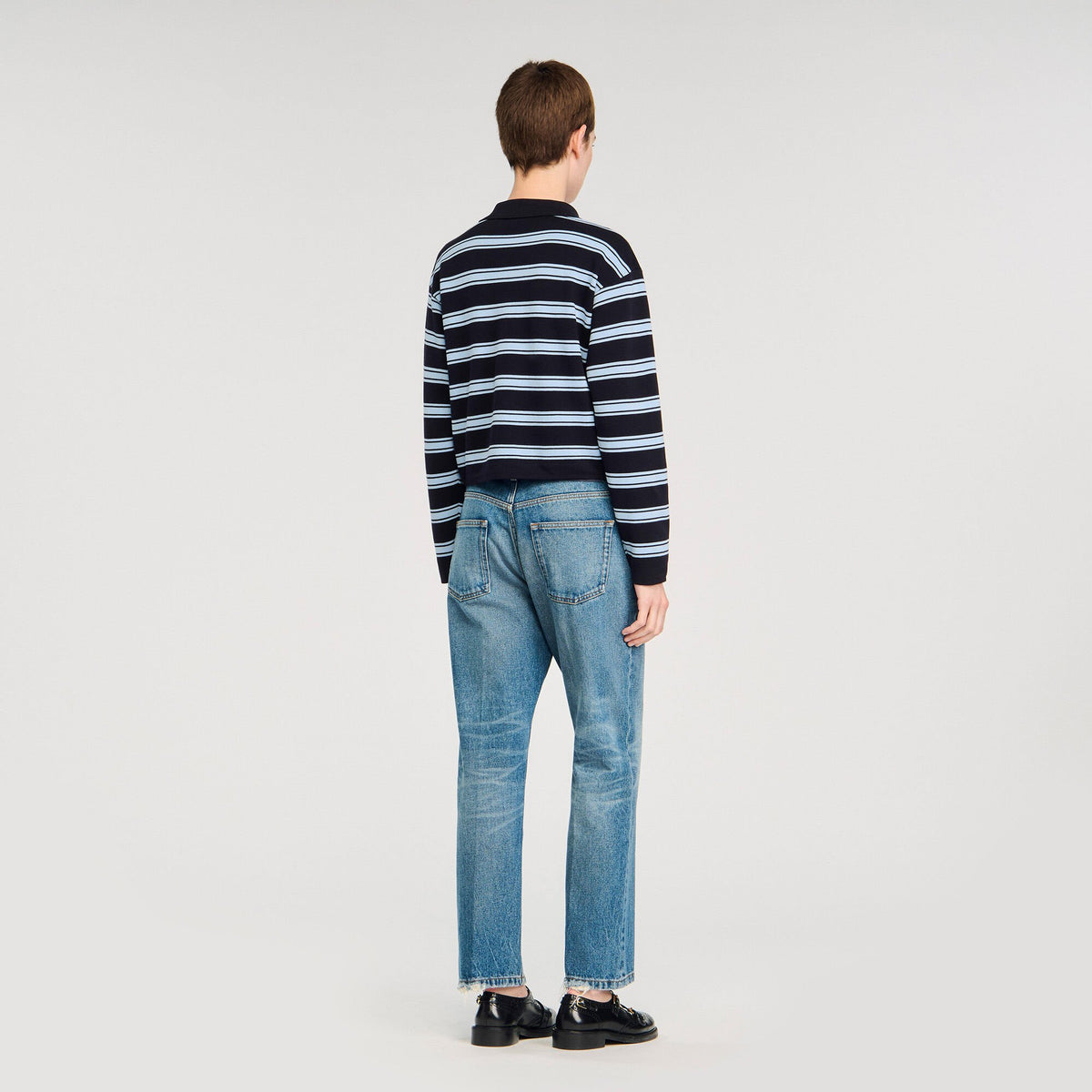 Sandro Striped polo sweater
