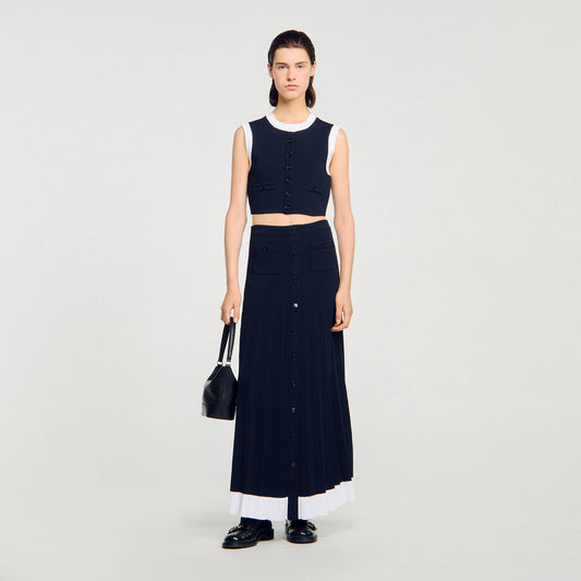 Sandro Two-tone cropped cardigan