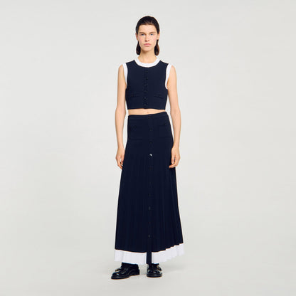 Sandro Two-tone cropped cardigan