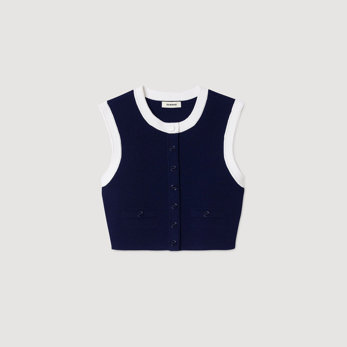 Sandro Two-tone cropped cardigan