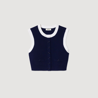 Sandro Two-tone cropped cardigan