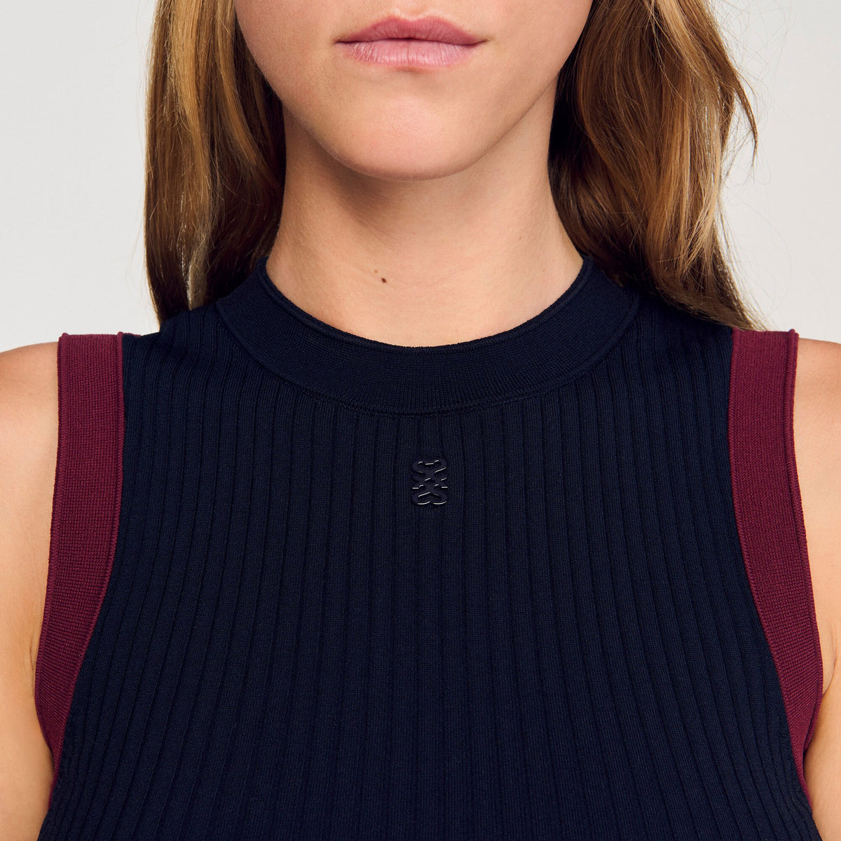 Sandro Two-tone knit top
