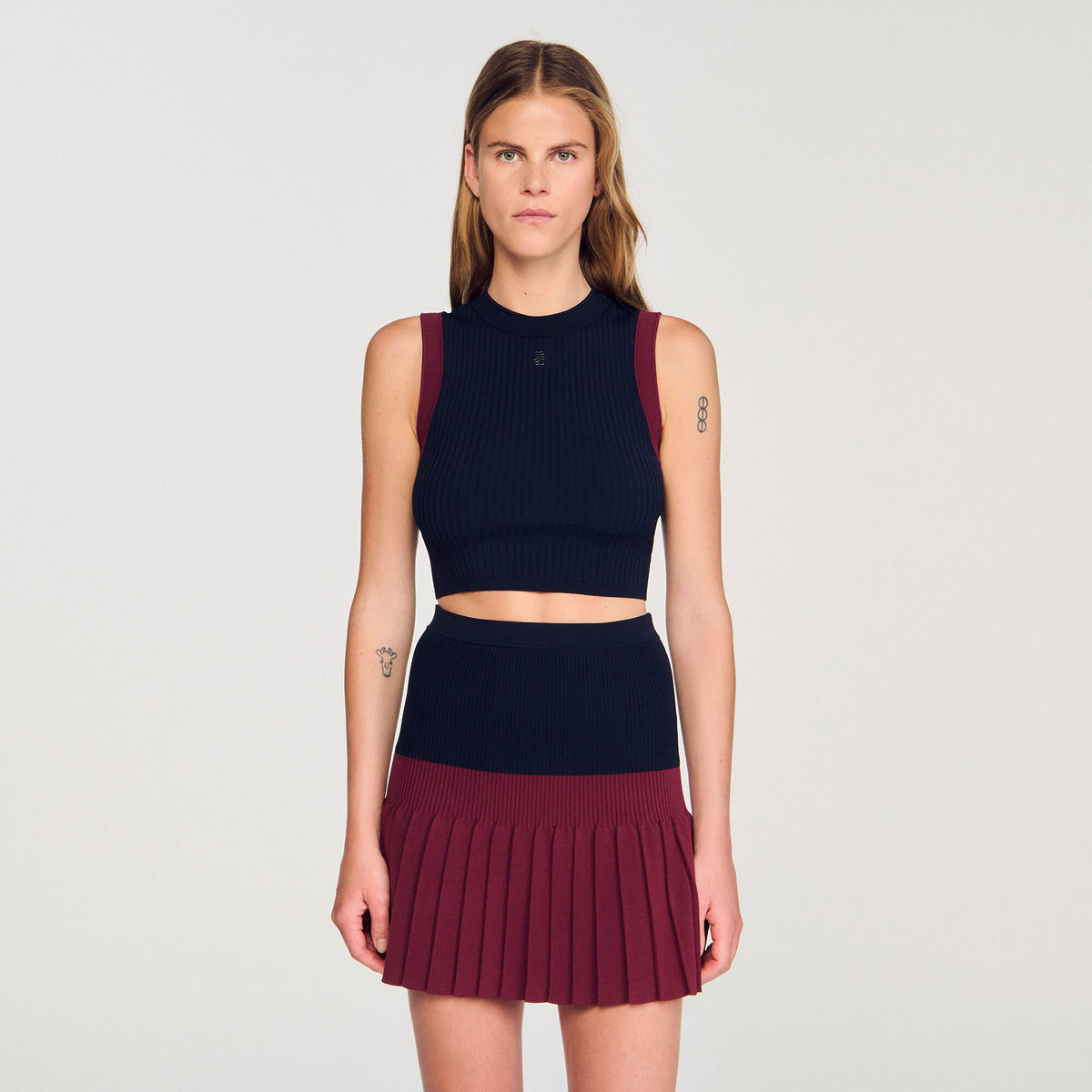 Sandro Two-tone knit top