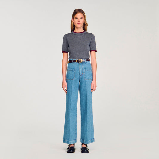 Sandro Two-tone cropped sweater