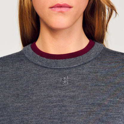 Sandro Two-tone cropped sweater