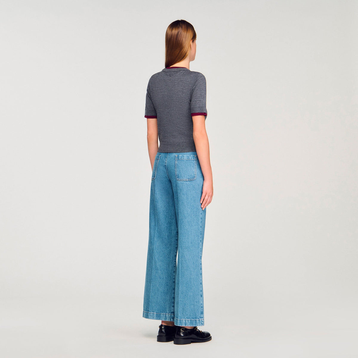 Sandro Two-tone cropped sweater