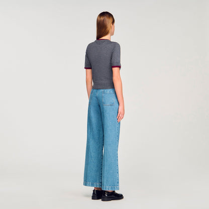 Sandro Two-tone cropped sweater