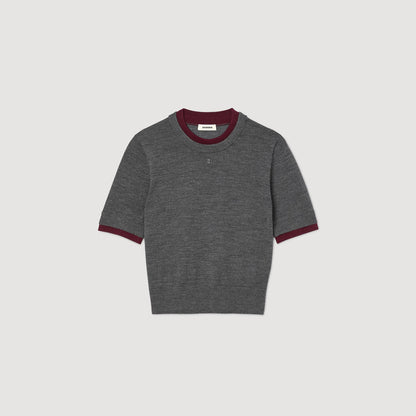 Sandro Two-tone cropped sweater