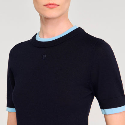 Sandro Two-tone cropped sweater