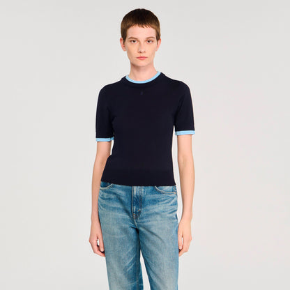 Sandro Two-tone cropped sweater