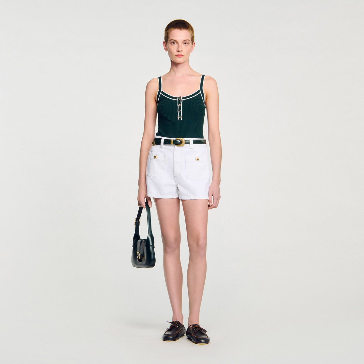 Sandro Two-tone knit vest top
