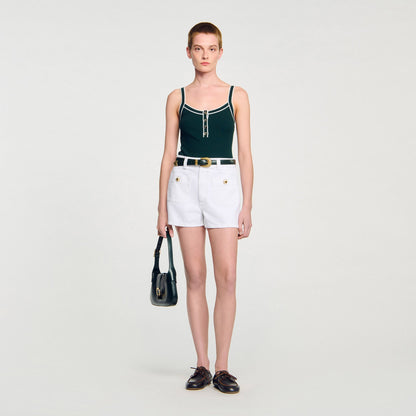 Sandro Two-tone knit vest top