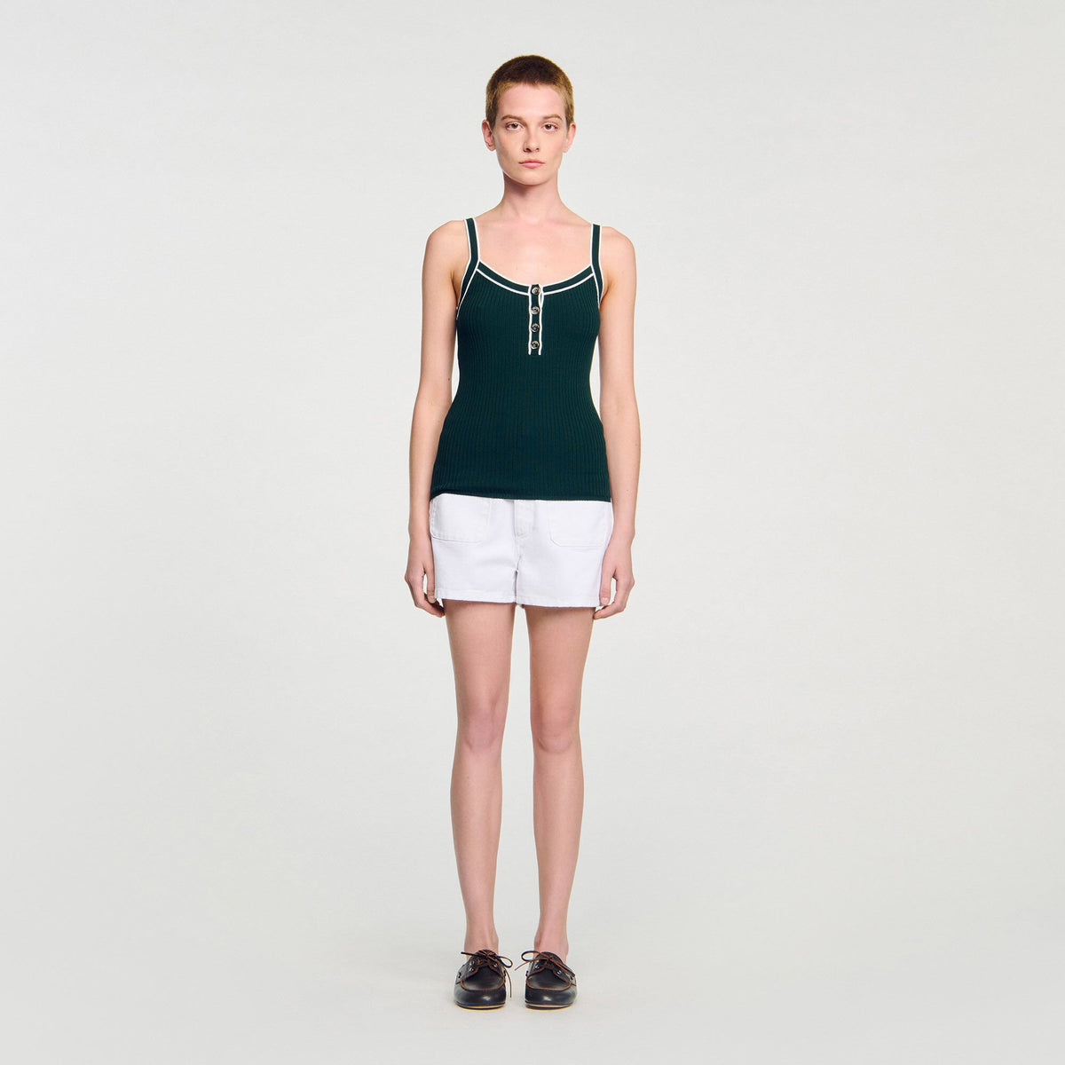 Sandro Two-tone knit vest top