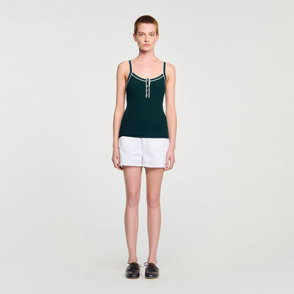 Sandro Two-tone knit vest top