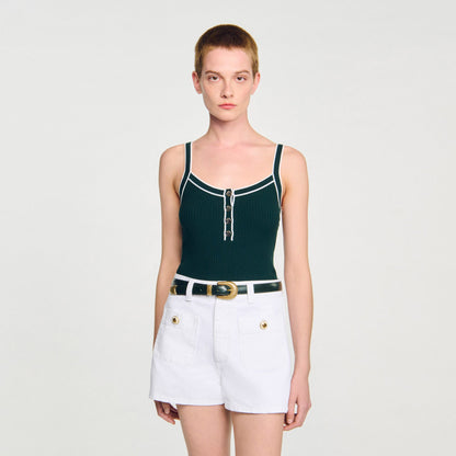Sandro Two-tone knit vest top
