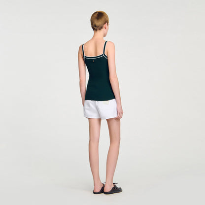 Sandro Two-tone knit vest top