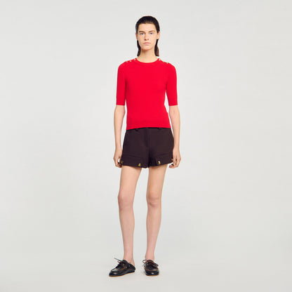 Sandro Argyle polo-neck sweater