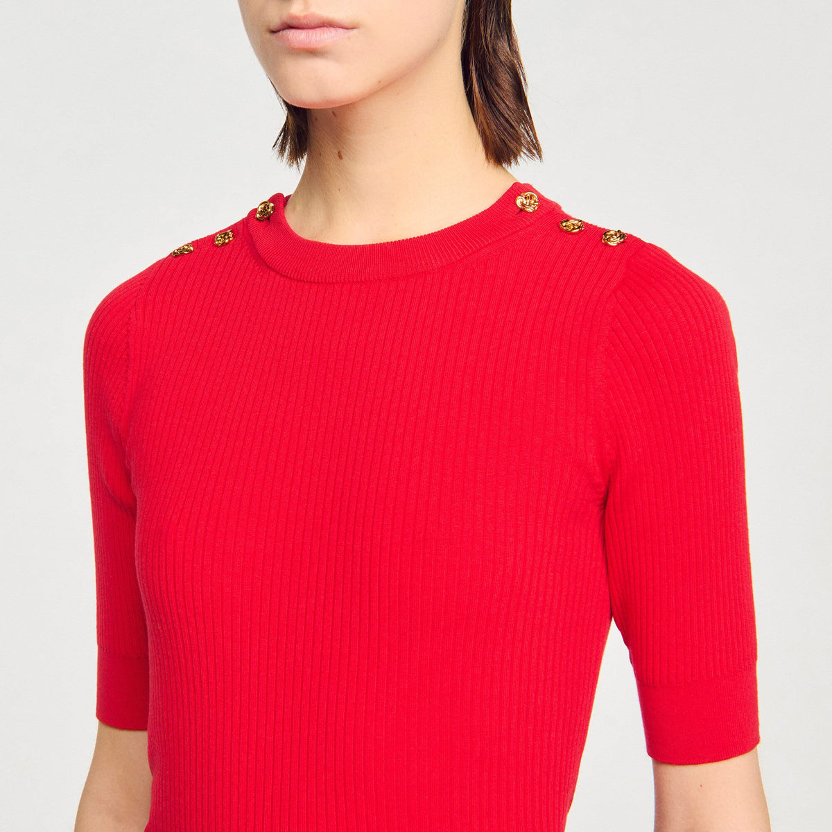 Sandro Argyle polo-neck sweater