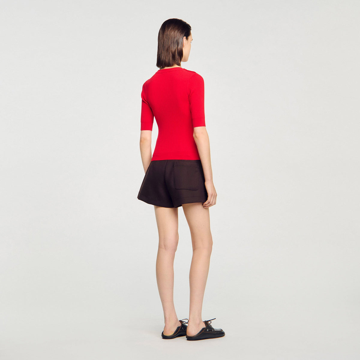 Sandro Argyle polo-neck sweater