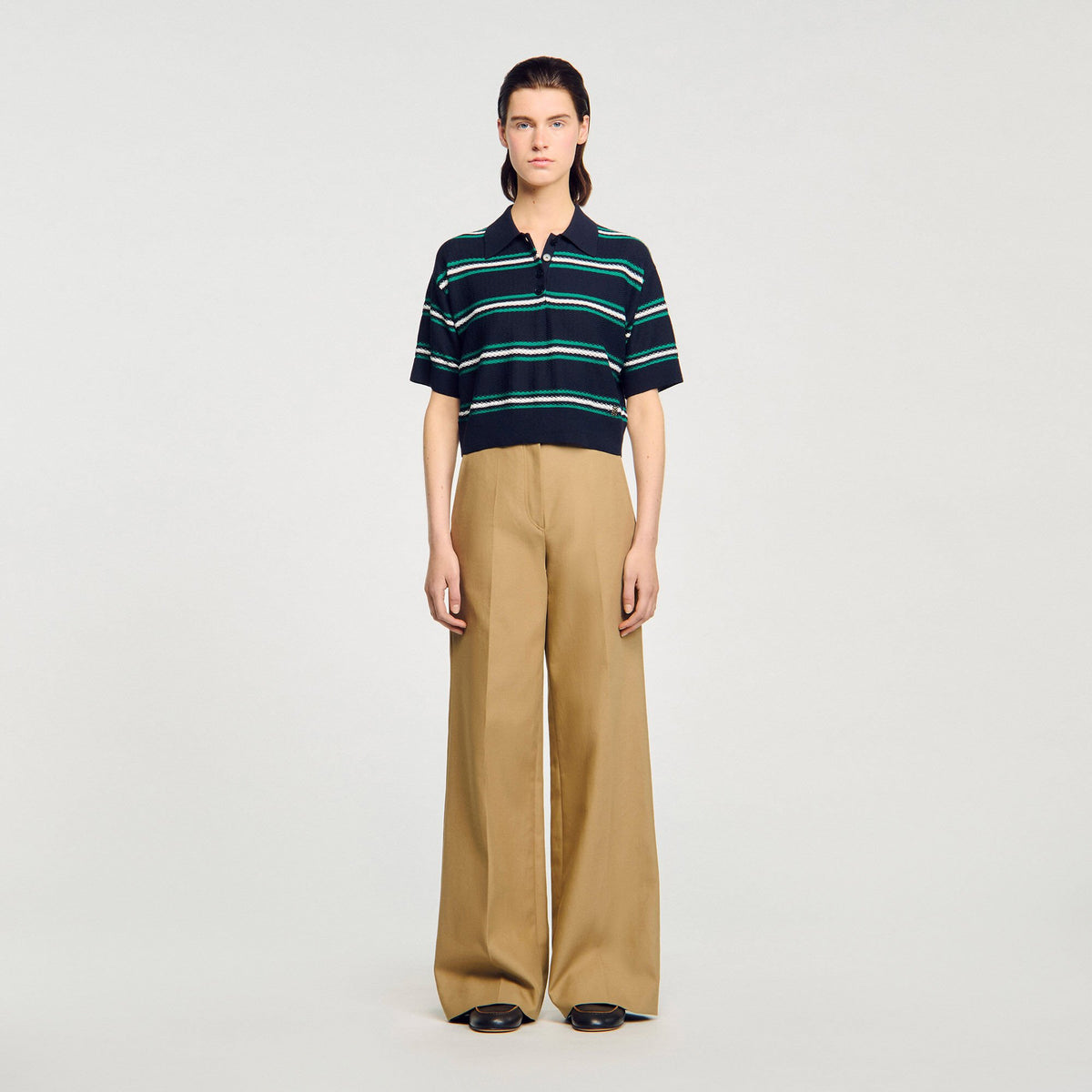 Sandro Polo-neck striped sweater