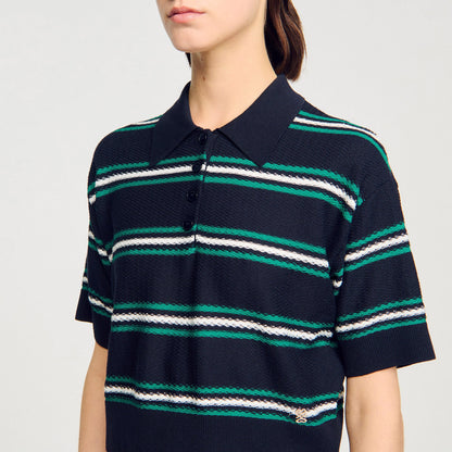 Sandro Polo-neck striped sweater
