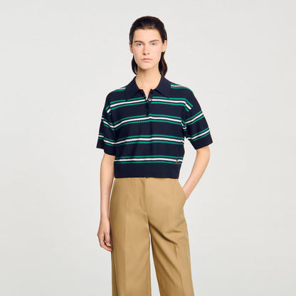 Sandro Polo-neck striped sweater