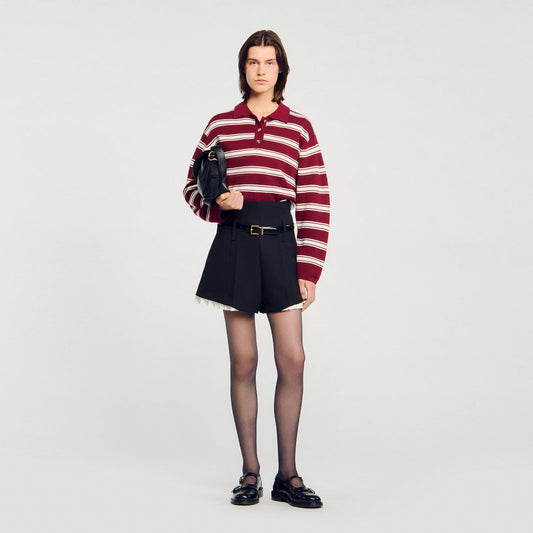 Sandro Striped polo sweater