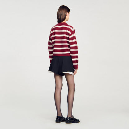 Sandro Striped polo sweater