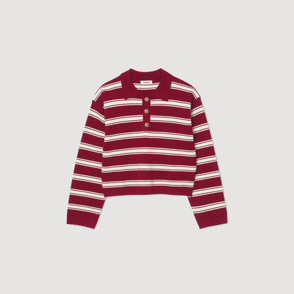 Sandro Striped polo sweater