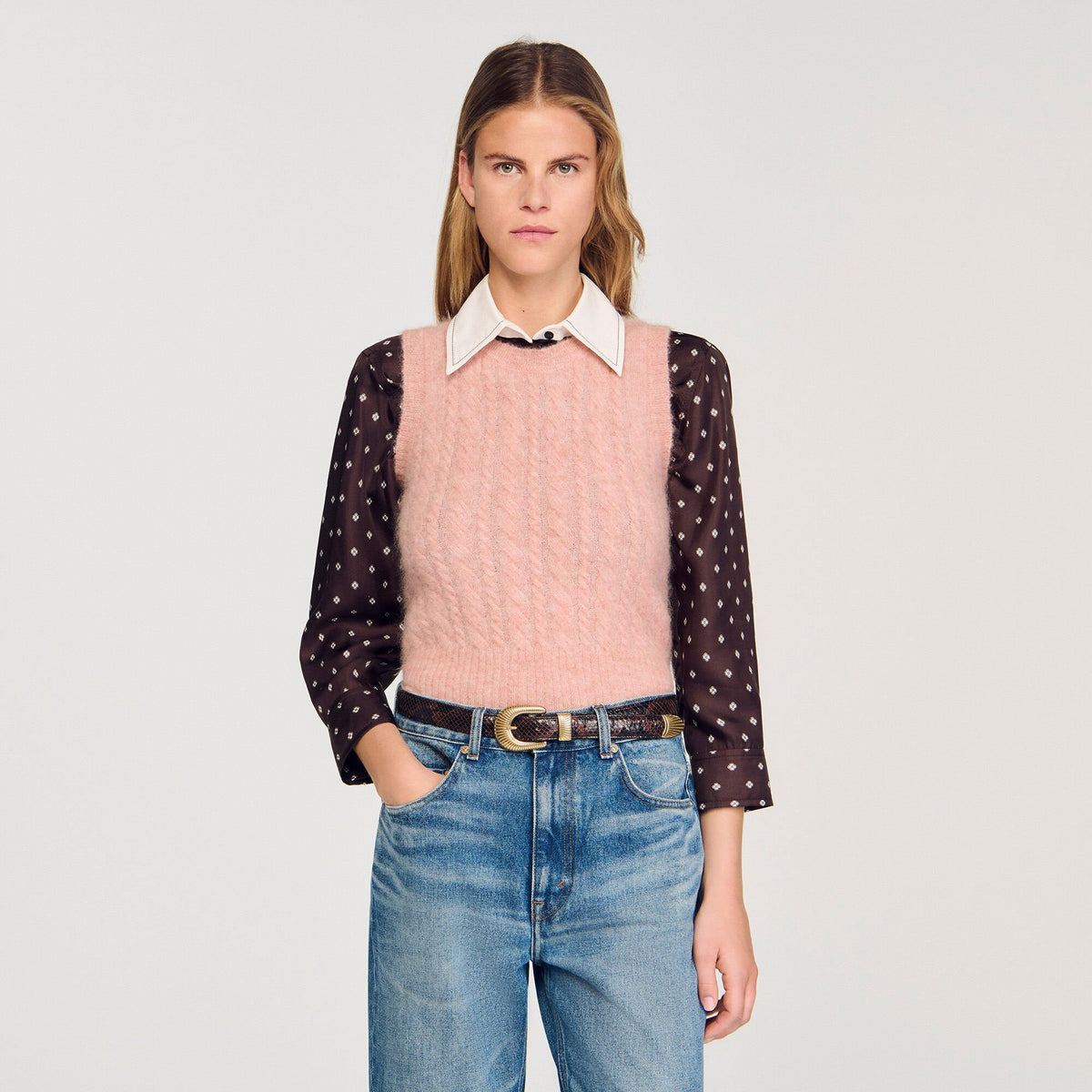 Sandro Twisted sleeveless sweater