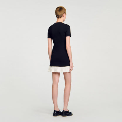 Sandro Mini knit dress with ruffle