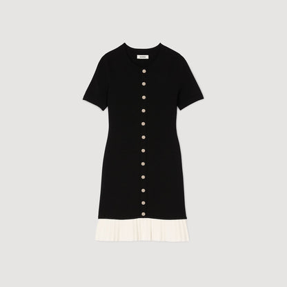 Sandro Mini knit dress with ruffle