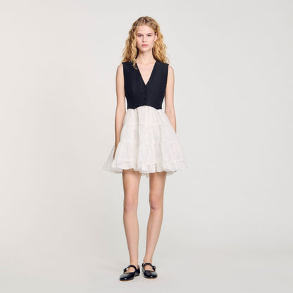 Sandro Two-tone mini dress