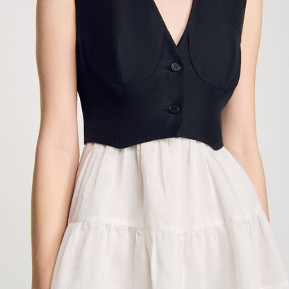 Sandro Two-tone mini dress